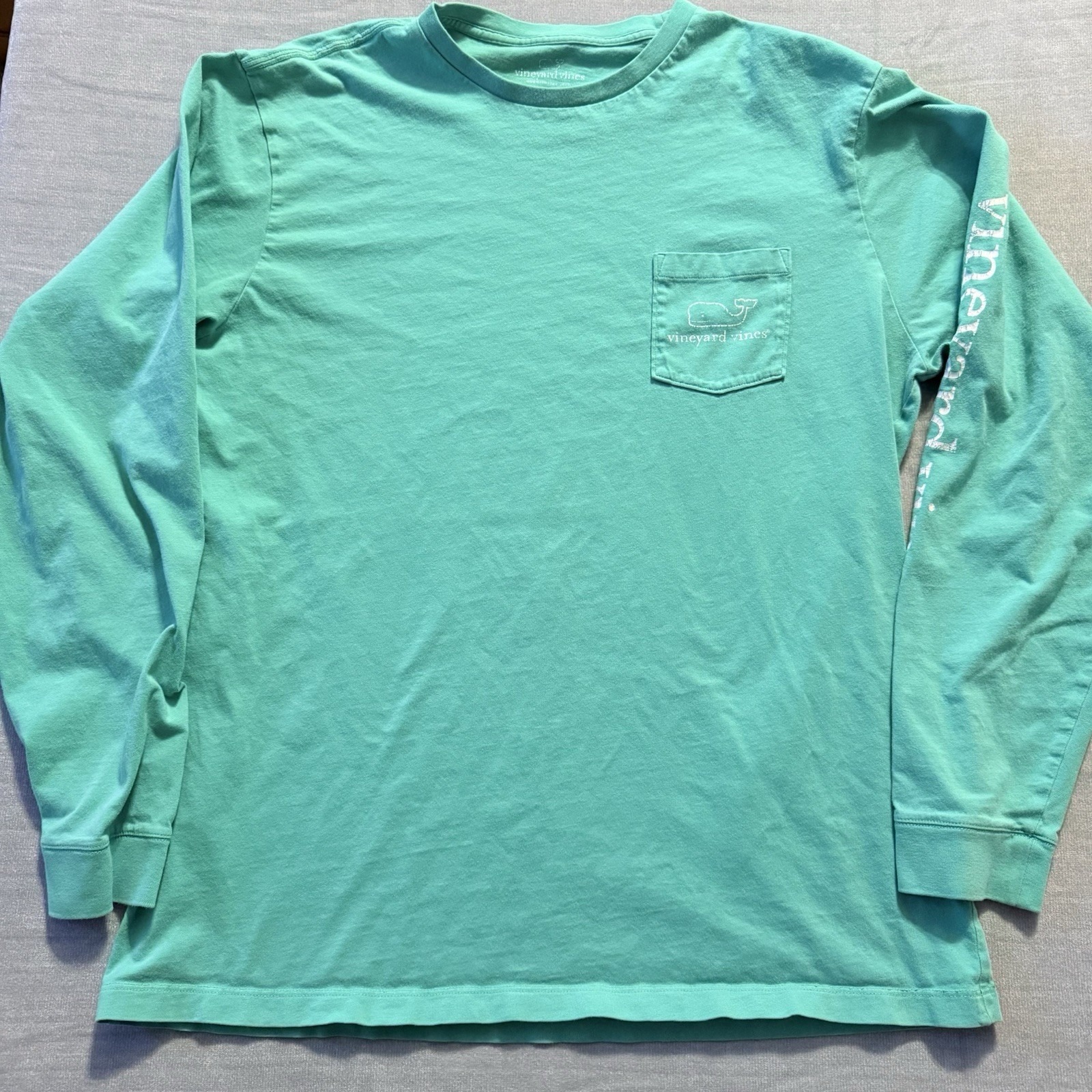 Vineyard Vines Long Sleeve Pocket T-Shirt Mens Large Green Whale Logo